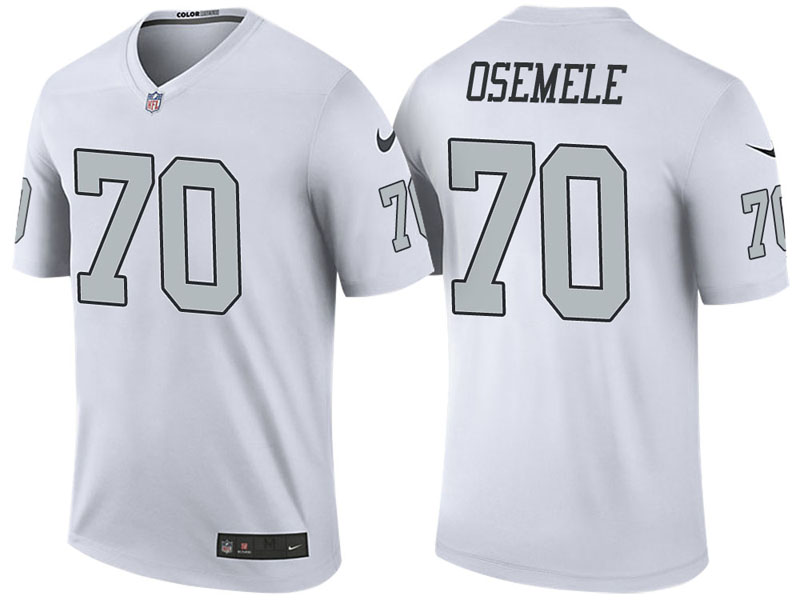 Oakland Raiders #70 Kelechi Osemele White Color Rush Legend Jersey