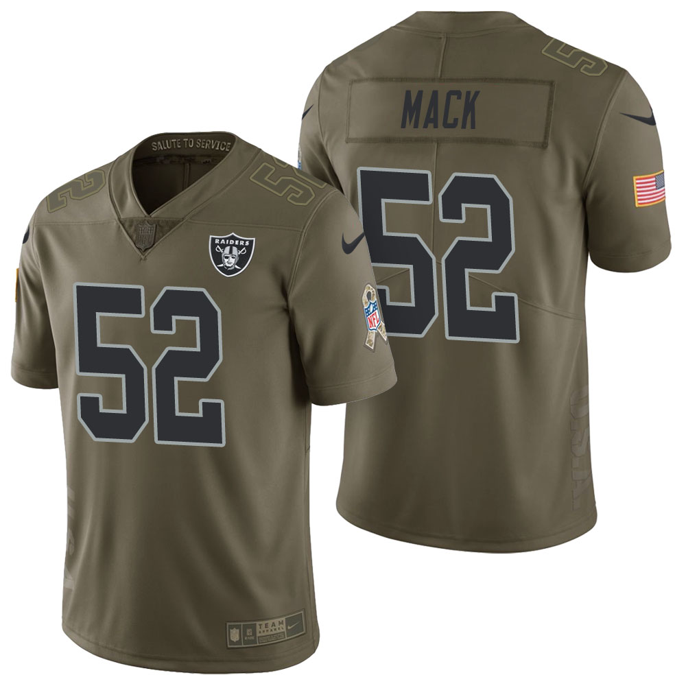 Oakland Raiders #52 Khalil Mack Olive 2017 Salute to Service Limited Jersey Oakland Raiders #52 Khalil Mack Olive 2017 Salute to Service Limited Jersey