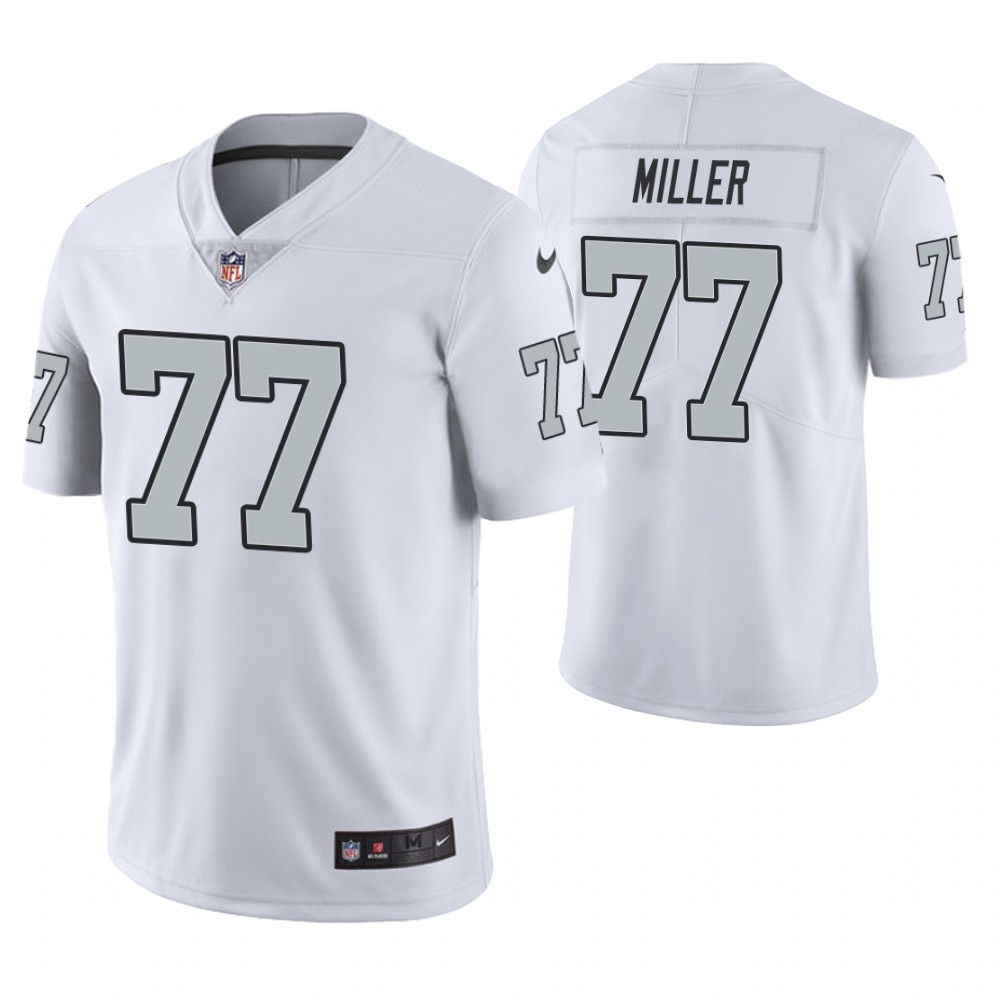 Oakland Raiders #77 Kolton Miller White Color Rush Legend Jersey