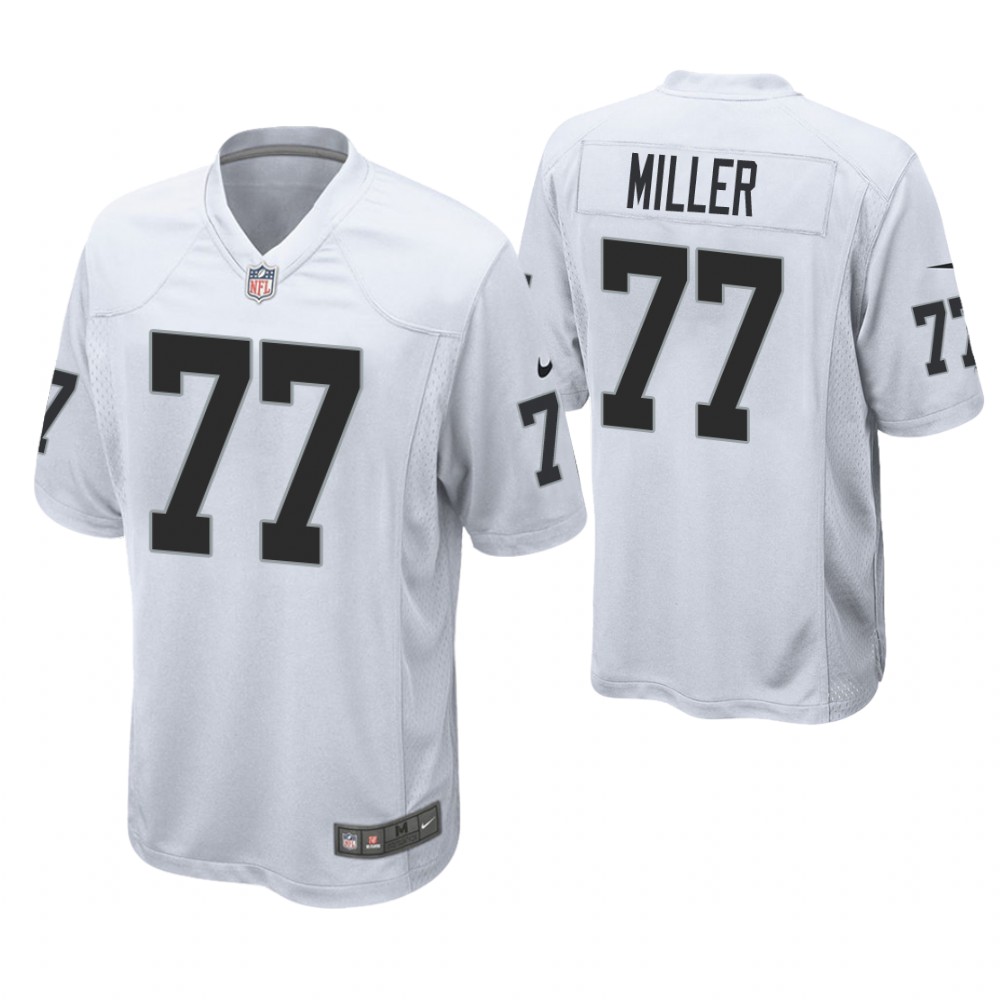 Oakland Raiders #77 Kolton Miller White Game Jersey