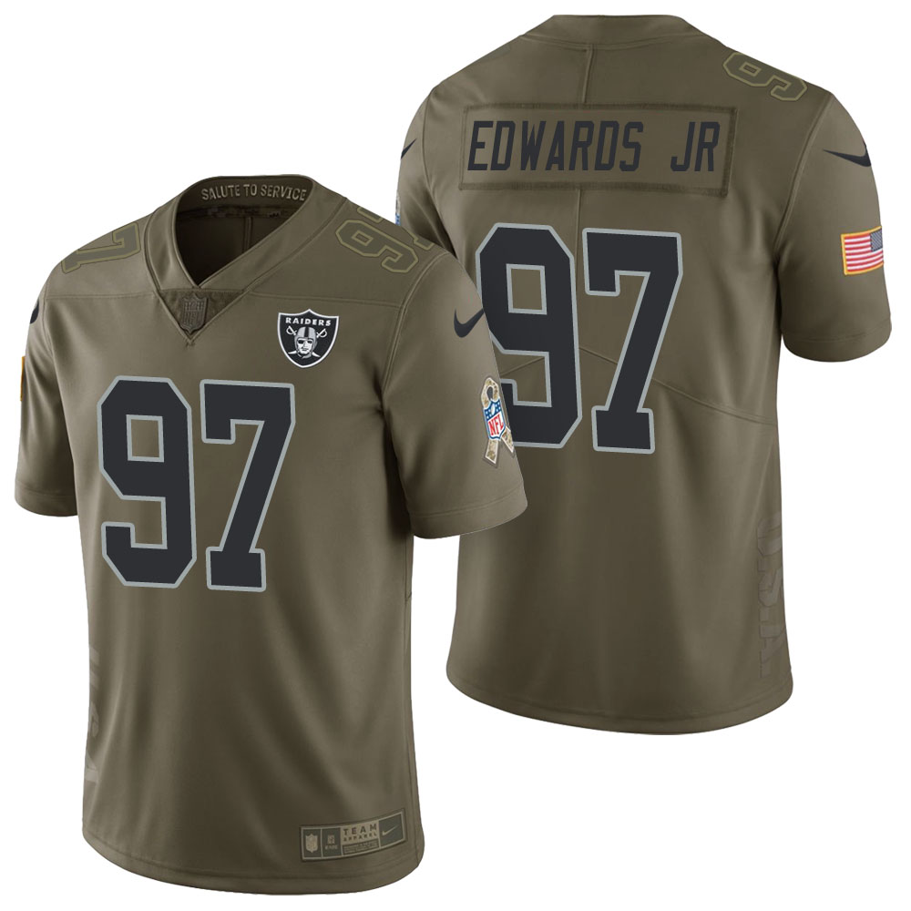 Oakland Raiders #97 Mario Edwards Jr Olive 2017 Salute to Service Limited Jersey Oakland Raiders #97 Mario Edwards Jr Olive 2017 Salute to Service Limited Jersey