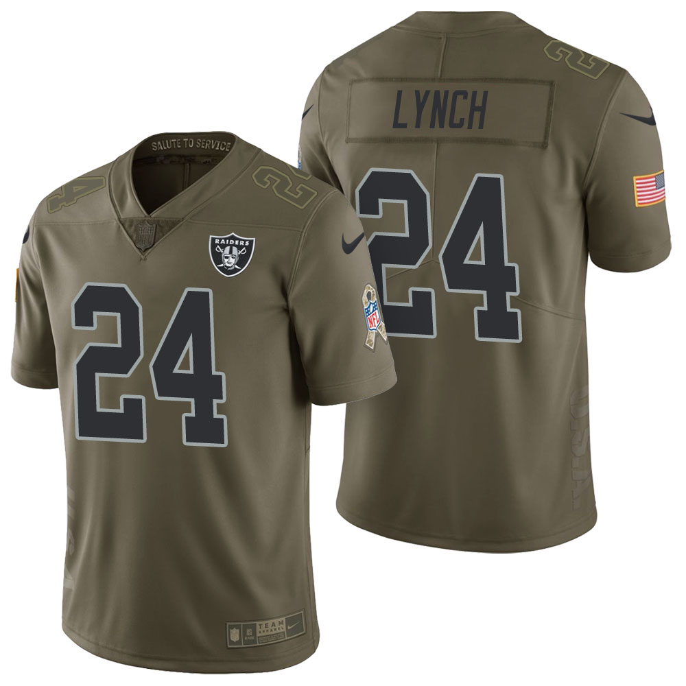 Oakland Raiders #24 Marshawn Lynch Olive 2017 Salute to Service Limited Jersey Oakland Raiders #24 Marshawn Lynch Olive 2017 Salute to Service Limited Jersey