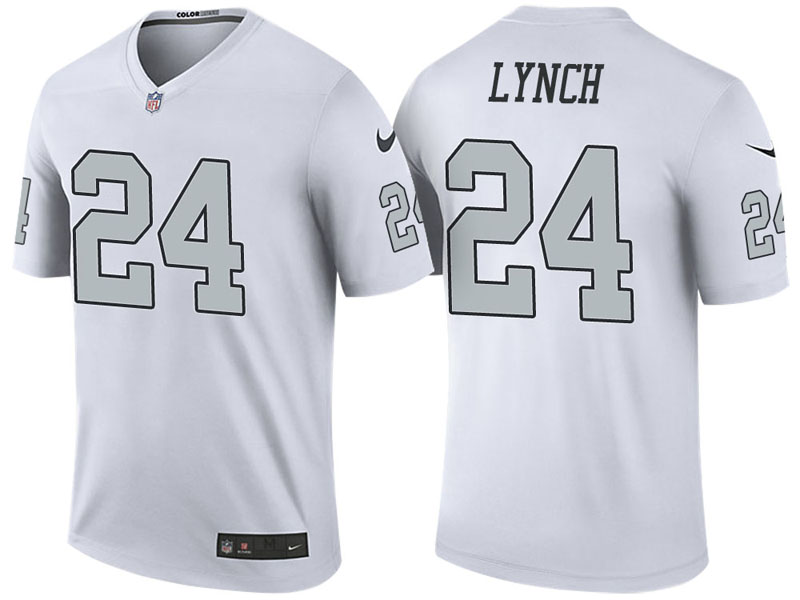 Oakland Raiders #24 Marshawn Lynch White Color Rush Legend Jersey Oakland Raiders #24 Marshawn Lynch White Color Rush Legend Jersey