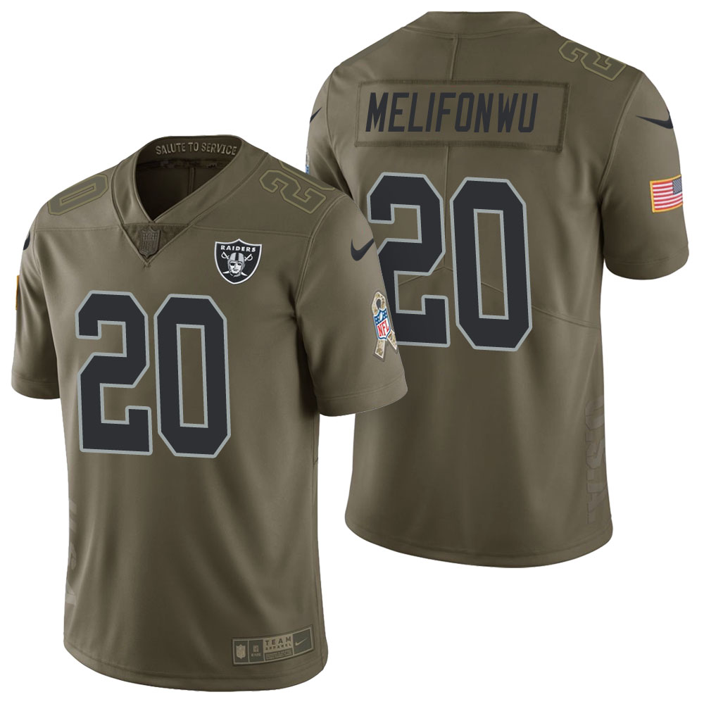 Oakland Raiders #20 Obi Melifonwu Olive 2017 Salute to Service Limited Jersey Oakland Raiders #20 Obi Melifonwu Olive 2017 Salute to Service Limited Jersey