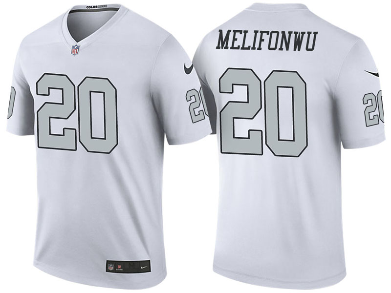Oakland Raiders #20 Obi Melifonwu White Color Rush Legend Jersey Oakland Raiders #20 Obi Melifonwu White Color Rush Legend Jersey