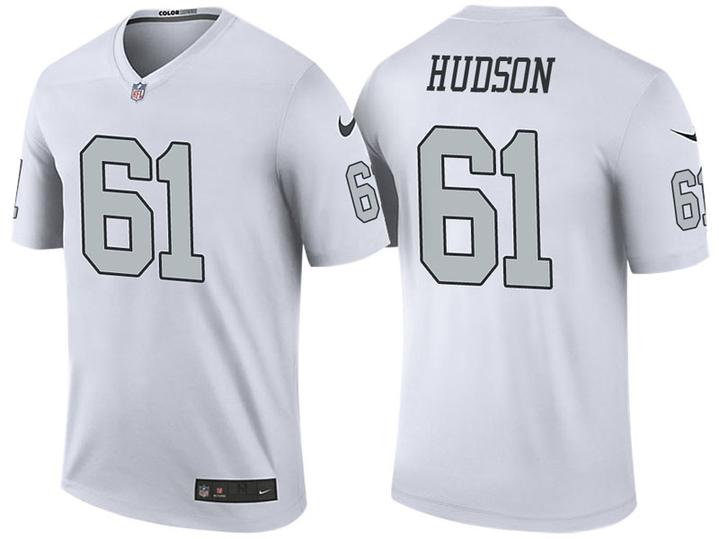 Oakland Raiders #61 Rodney Hudson White Color Rush Legend Jersey Oakland Raiders #61 Rodney Hudson White Color Rush Legend Jersey