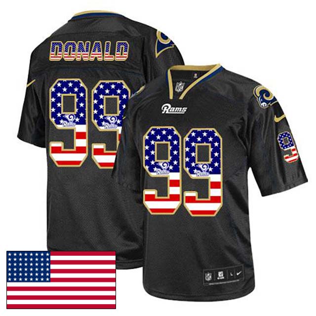 St. Louis Rams #99 Aaron Donald Black USA Flag Fashion Jersey St. Louis Rams #99 Aaron Donald Black USA Flag Fashion Jersey