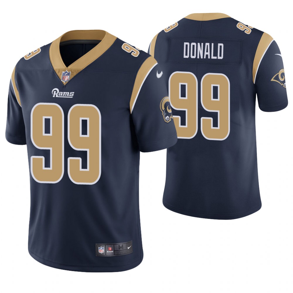Los Angeles Rams #99 Aaron Donald Navy Game Jersey With Super Bowl LVI Patch