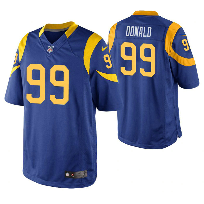 Los Angeles Rams #99 Aaron Donald Royal Limited Jersey With Super Bowl LVI Patch