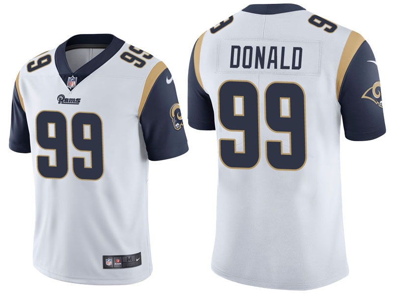 Los Angeles Rams #99 Aaron Donald White Vapor Untouchable Limited Jersey With Super Bowl LVI Patch