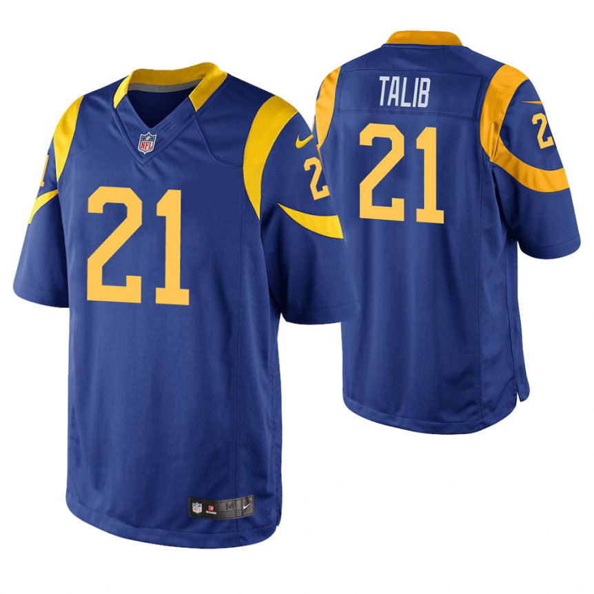 Los Angeles Rams #21 Aqib Talib Royal Limited Jersey With Super Bowl LVI Patch