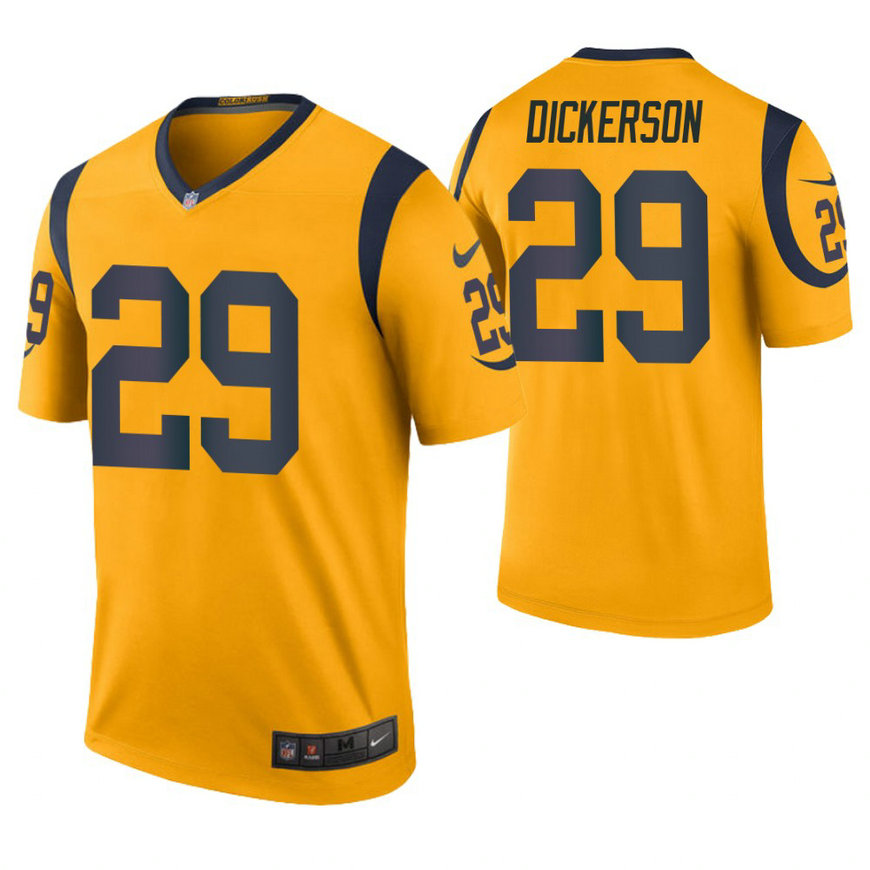 Los Angeles Rams #29 Eric Dickerson Gold Color Rush Legend Jersey With Super Bowl LVI Patch