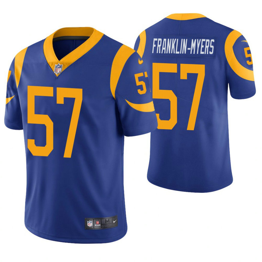 Los Angeles Rams #57 John Franklin-Myers Royal Player Vapor Untouchable Limited Jersey Los Angeles Rams #57 John Franklin-Myers Royal Player Vapor Untouchable Limited Jersey