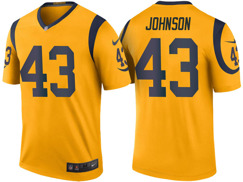 Los Angeles Rams #43 John Johnson Gold Color Rush Legend Jersey With Super Bowl LVI Patch