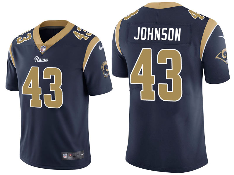 Los Angeles Rams #43 John Johnson Navy Vapor Untouchable Limited Jersey With Super Bowl LVI Patch