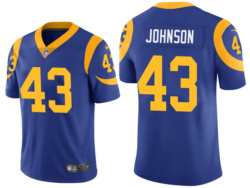 Los Angeles Rams #43 John Johnson Royal Vapor Untouchable Limited Jersey With Super Bowl LVI Patch