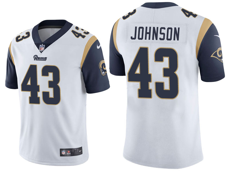 Los Angeles Rams #43 John Johnson White Vapor Untouchable Limited Jersey With Super Bowl LVI Patch