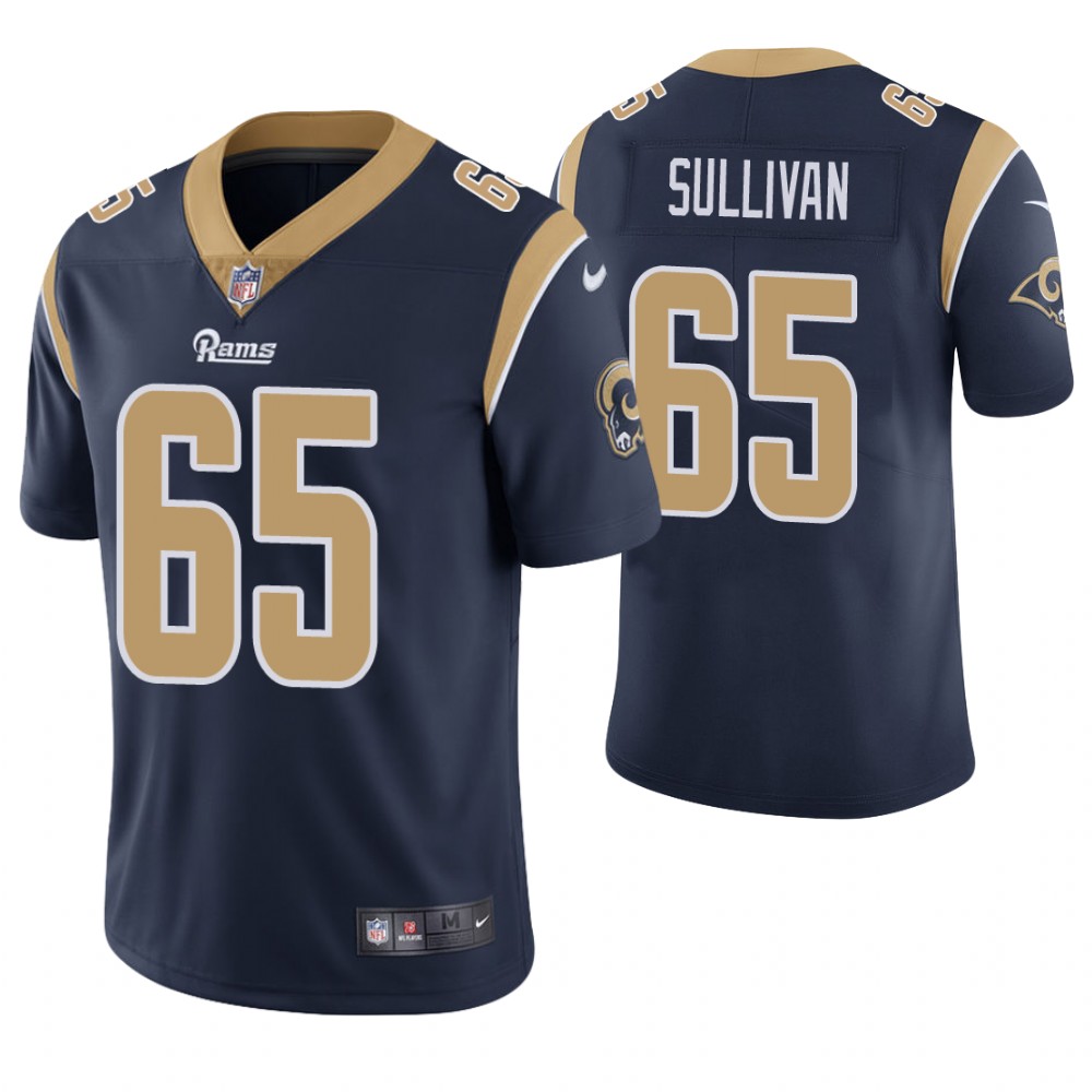 Los Angeles Rams #65 John Sullivan Navy Game Jersey