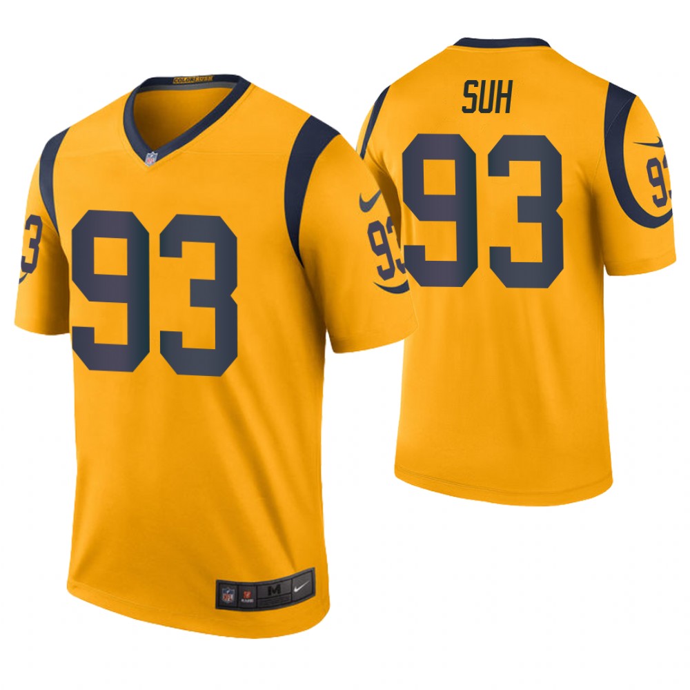 Los Angeles Rams #93 Ndamukong Suh Gold Color Rush Legend Jersey Los Angeles Rams #93 Ndamukong Suh Gold Color Rush Legend Jersey