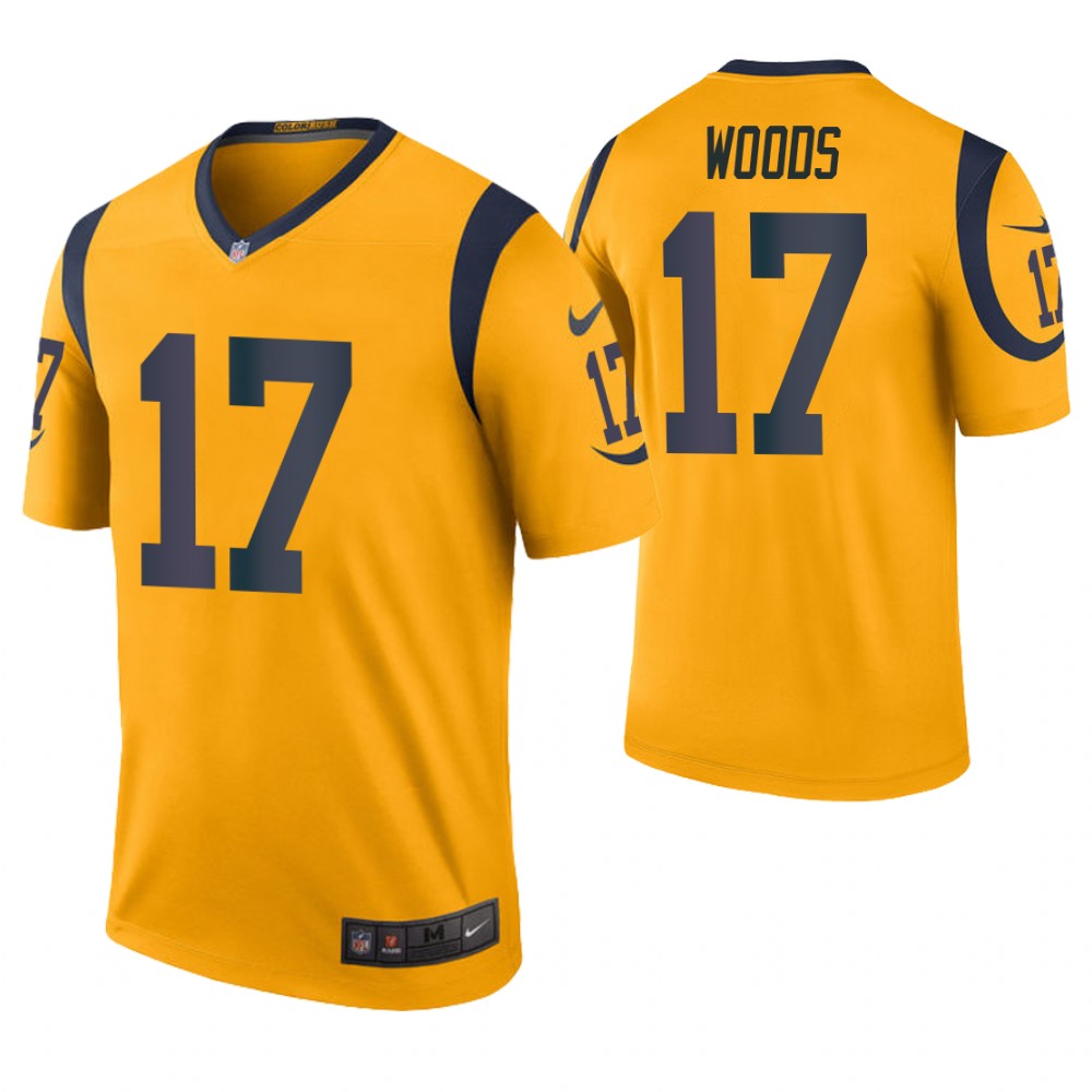 Los Angeles Rams #17 Robert Woods Gold Color Rush Legend Jersey Los Angeles Rams #17 Robert Woods Gold Color Rush Legend Jersey