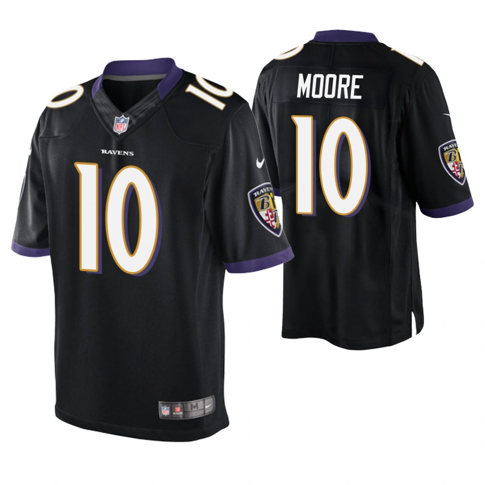 Baltimore Ravens #10 Chris Moore Black Elite Jersey
