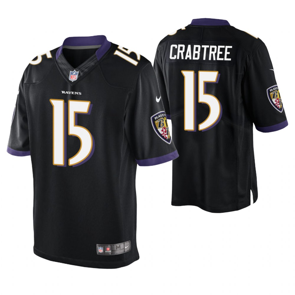 Baltimore Ravens #15 Michael Crabtree Black Elite Jersey Baltimore Ravens #15 Michael Crabtree Black Elite Jersey