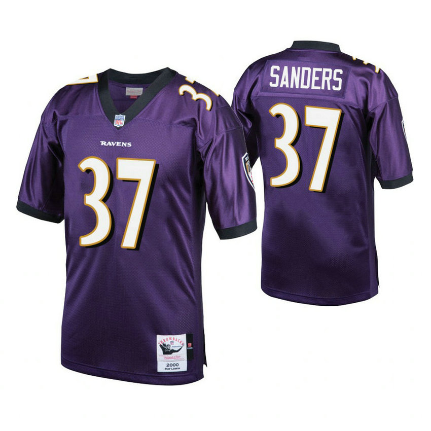 Baltimore Ravens #37 Deion Sanders Purple Vintage Replica Retired Player Jersey