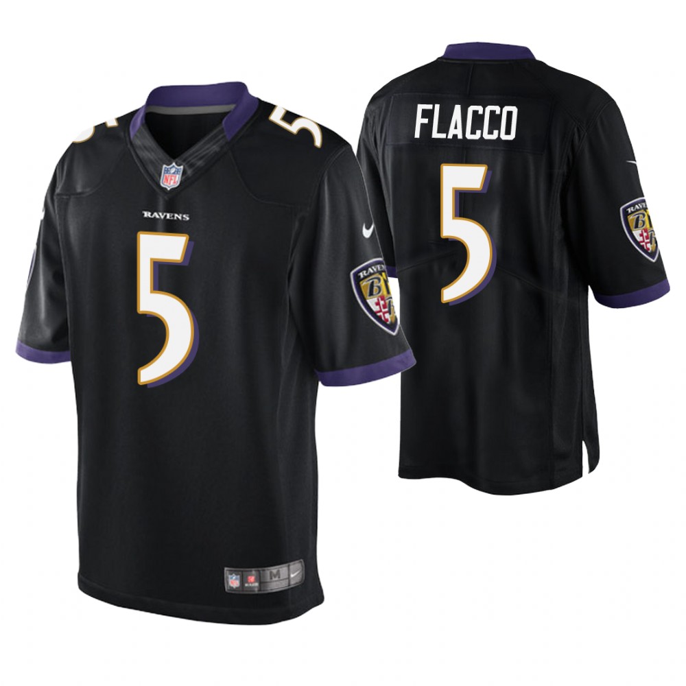 Baltimore Ravens #5 Joe Flacco Black Elite Jersey