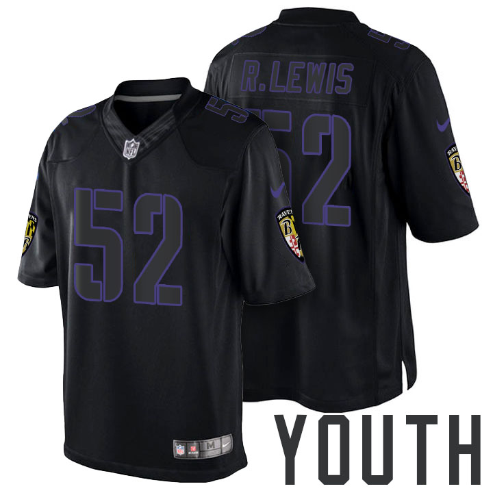 Youth Baltimore Ravens #52 Ray Lewis Black Impact Limited Jersey Youth Baltimore Ravens #52 Ray Lewis Black Impact Limited Jersey
