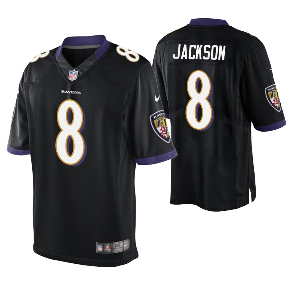 Baltimore Ravens #8 Lamar Jackson Black Elite Jersey