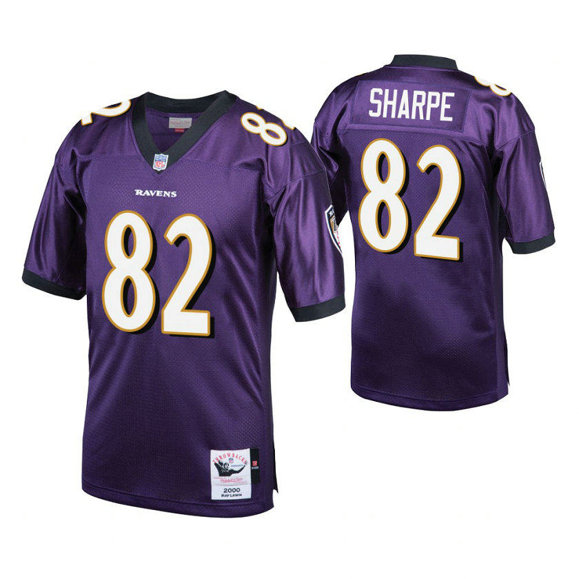 Baltimore Ravens #82 Shannon Sharpe Purple Vintage Replica Retired Player Jersey