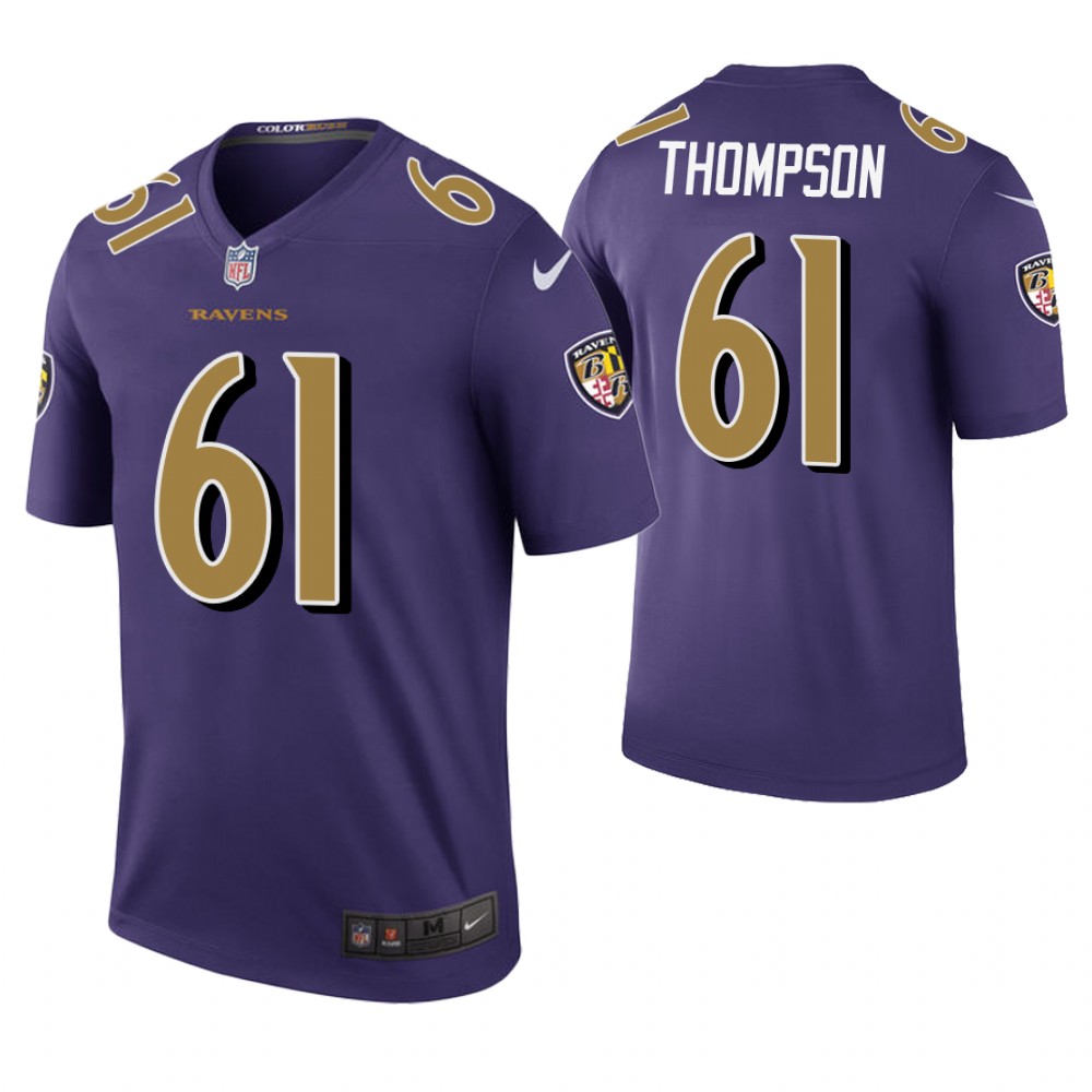 Baltimore Ravens #61 Alex Thompson Purple Color Rush Legend Jersey
