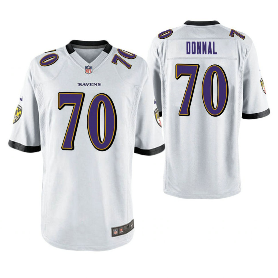 Baltimore Ravens #70 Andrew Donnal White Game Jersey