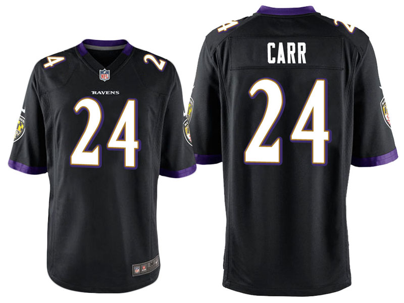 Baltimore Ravens #24 Brandon Carr Black Game Jersey Baltimore Ravens #24 Brandon Carr Black Game Jersey