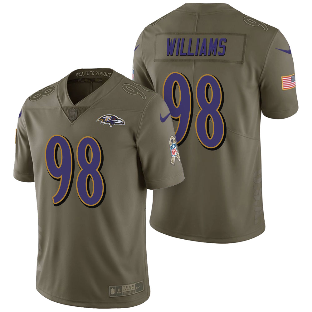 Baltimore Ravens #98 Brandon Williams Olive 2017 Salute to Service Limited Jersey