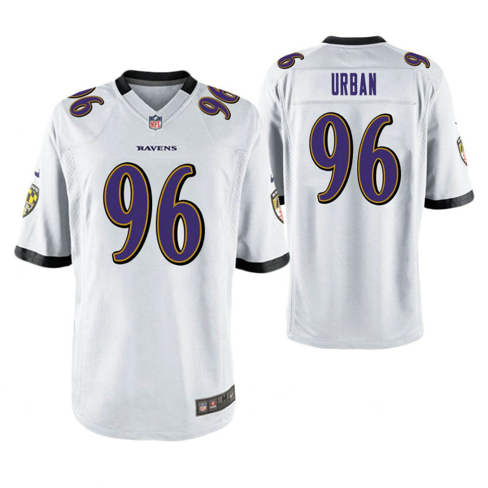 Baltimore Ravens #96 Brent Urban White Game Jersey