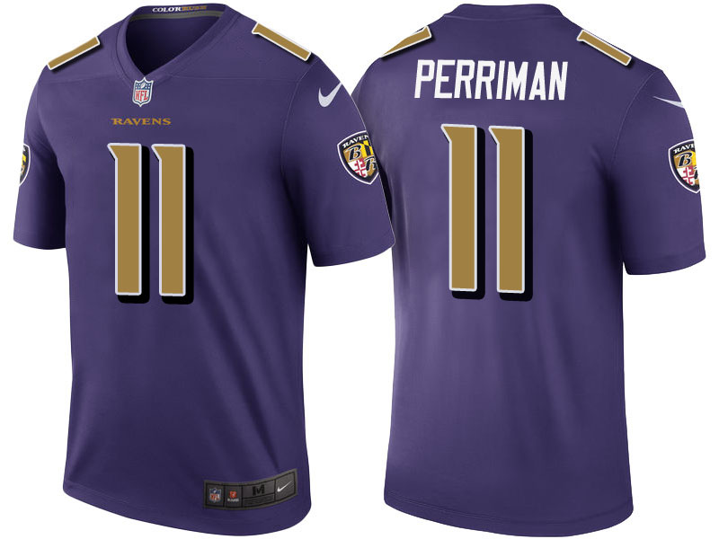 Baltimore Ravens #11 Breshad Perriman Purple Color Rush Legend Jersey
