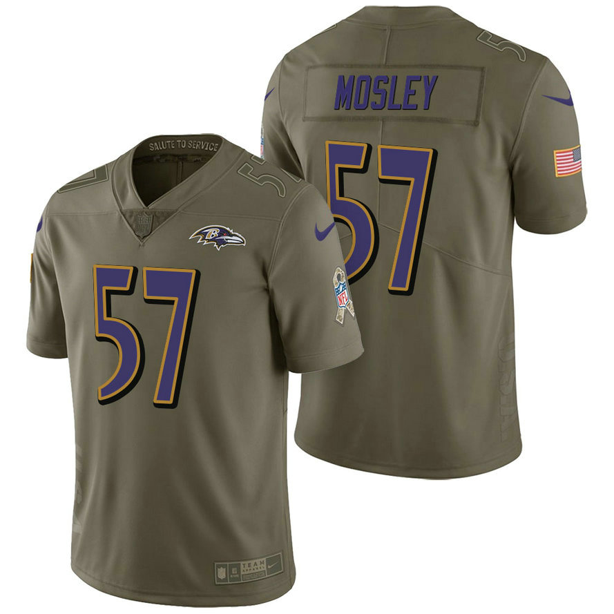 Baltimore Ravens #57 C.J. Mosley Olive 2017 Salute to Service Limited Jersey