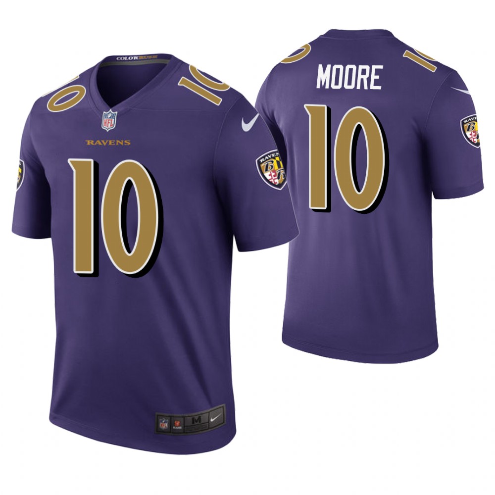 Baltimore Ravens #10 Chris Moore Purple Color Rush Legend Jersey