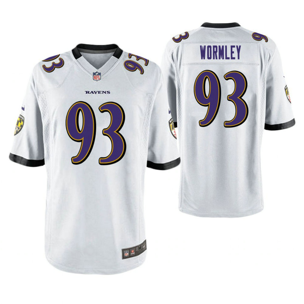 Baltimore Ravens #93 Chris Wormley White Game Jersey Baltimore Ravens #93 Chris Wormley White Game Jersey