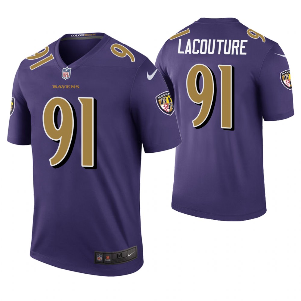 Baltimore Ravens #91 Christian LaCouture Purple Color Rush Legend Jersey