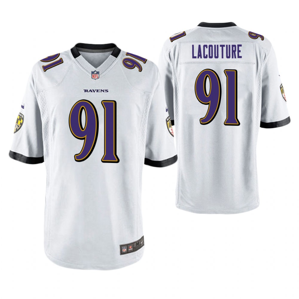 Baltimore Ravens #91 Christian LaCouture White Game Jersey