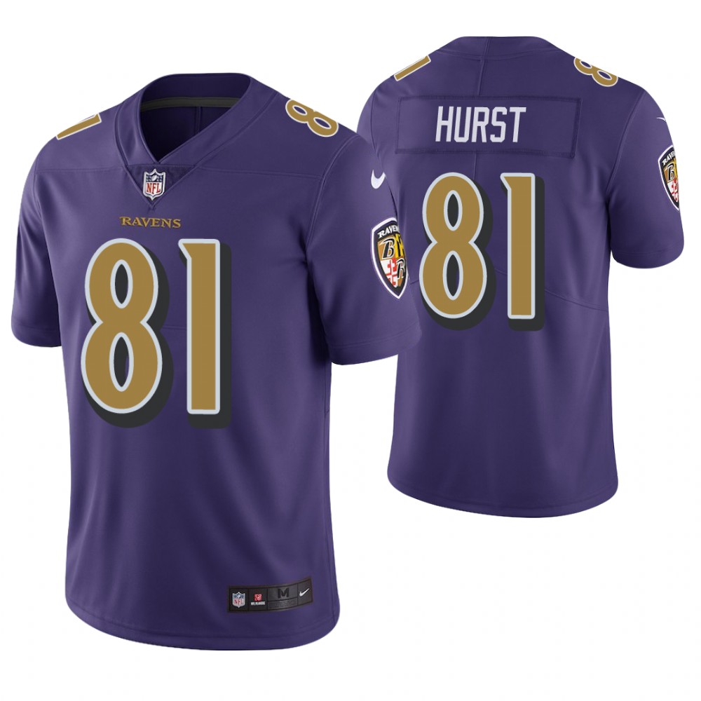 Baltimore Ravens #81 Hayden Hurst Purple Vapor Untouchable Color Rush Limited Jersey