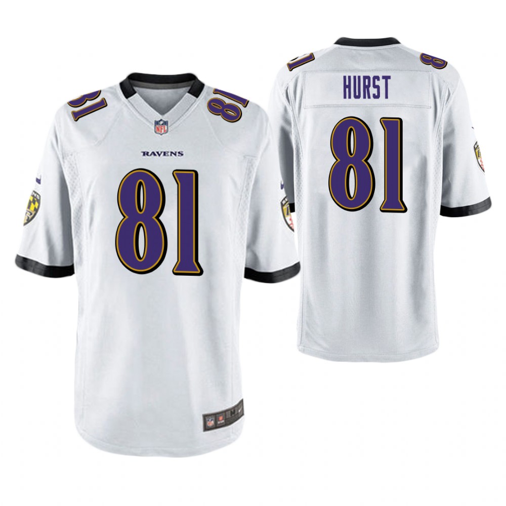 Baltimore Ravens #81 Hayden Hurst White Game Jersey Baltimore Ravens #81 Hayden Hurst White Game Jersey