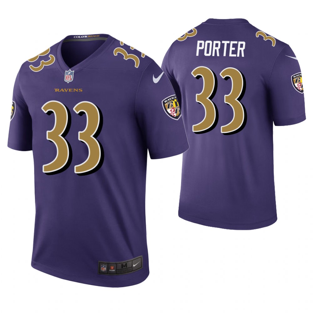 Baltimore Ravens #33 Jackson Porter Purple Color Rush Legend Jersey