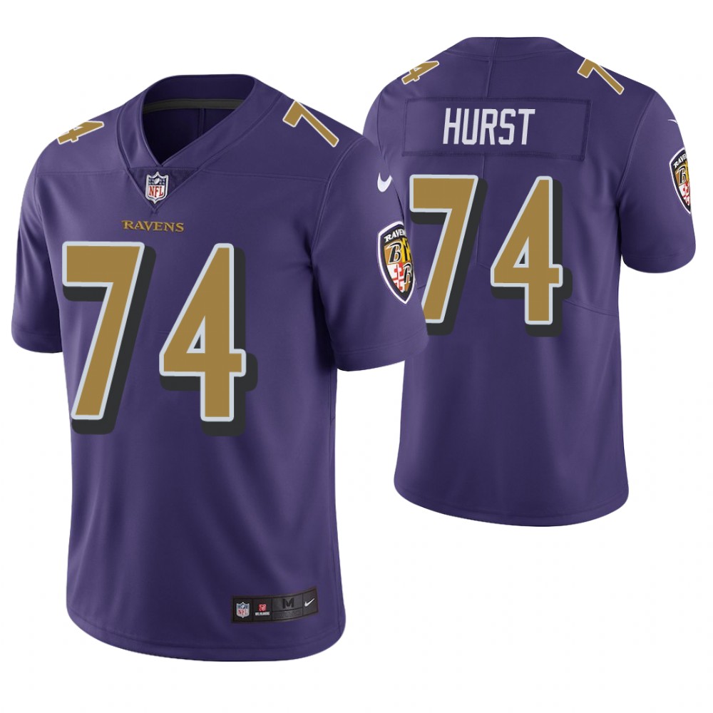 Baltimore Ravens #74 James Hurst Purple Vapor Untouchable Color Rush Limited Jersey