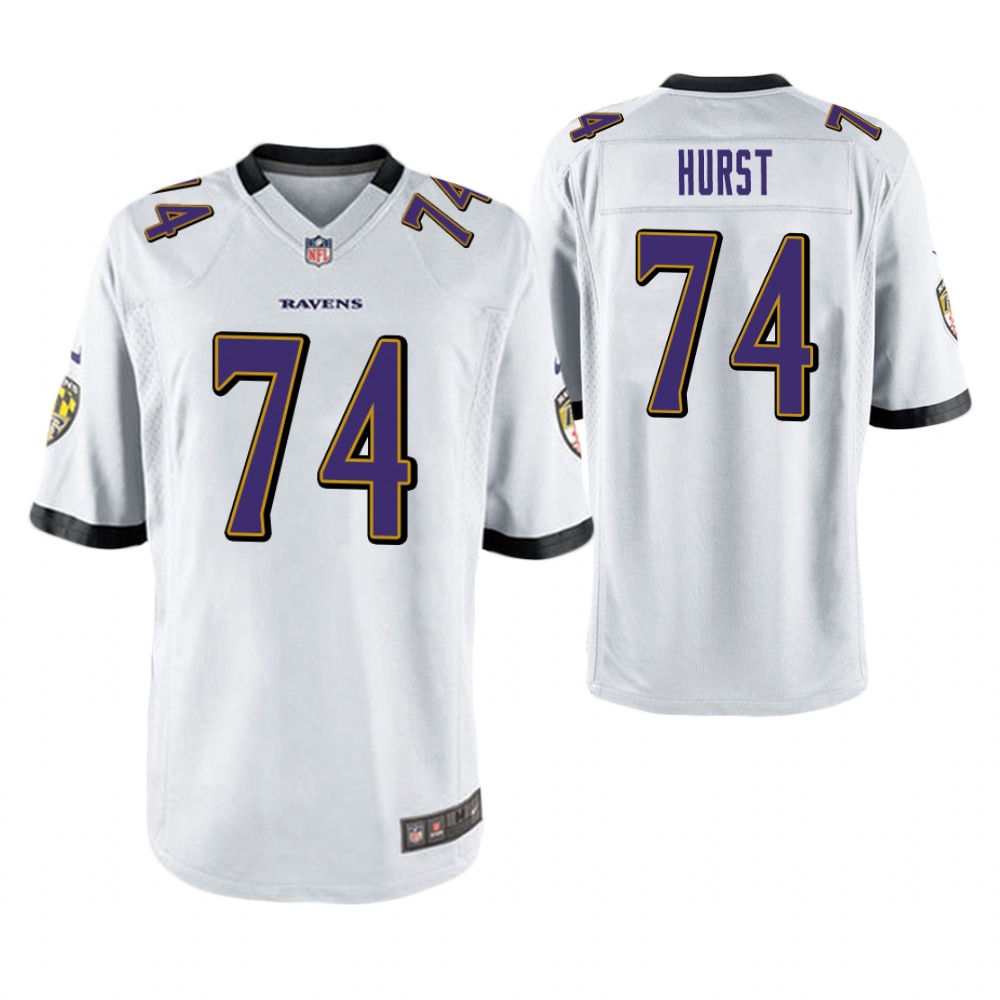 Baltimore Ravens #74 James Hurst White Game Jersey