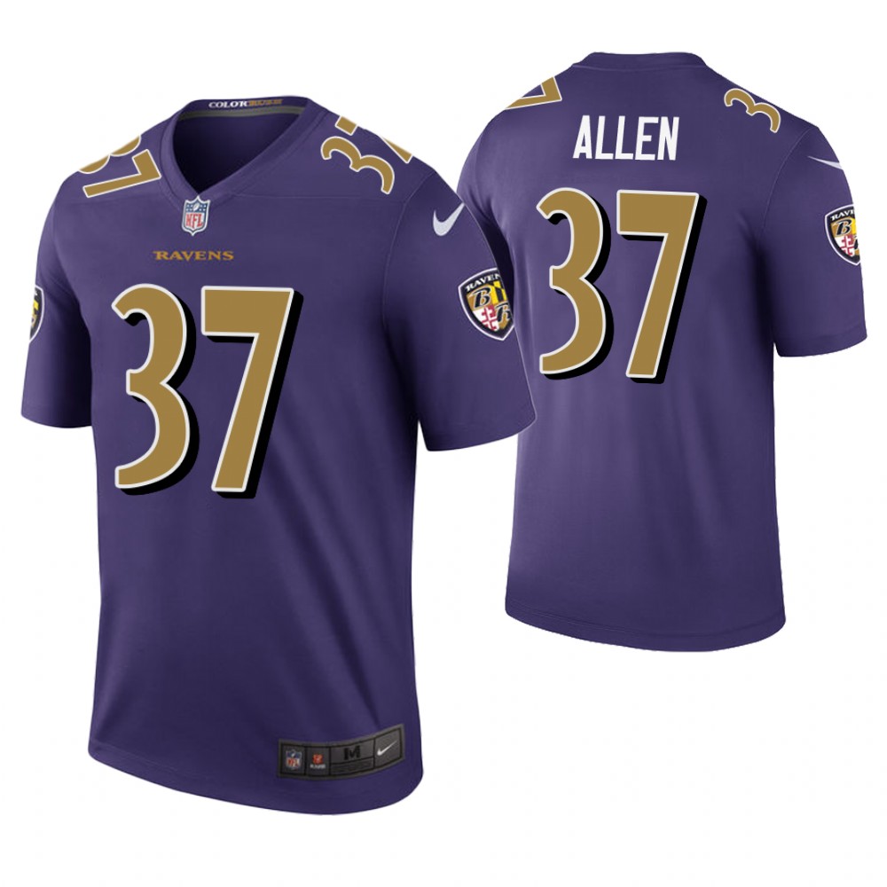 Baltimore Ravens #37 Javorius Allen Purple Color Rush Legend Jersey