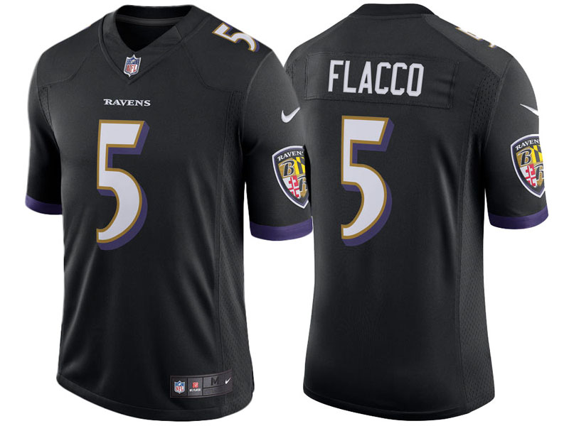 Baltimore Ravens #5 Joe Flacco Black Speed Machine Limited Player Jersey