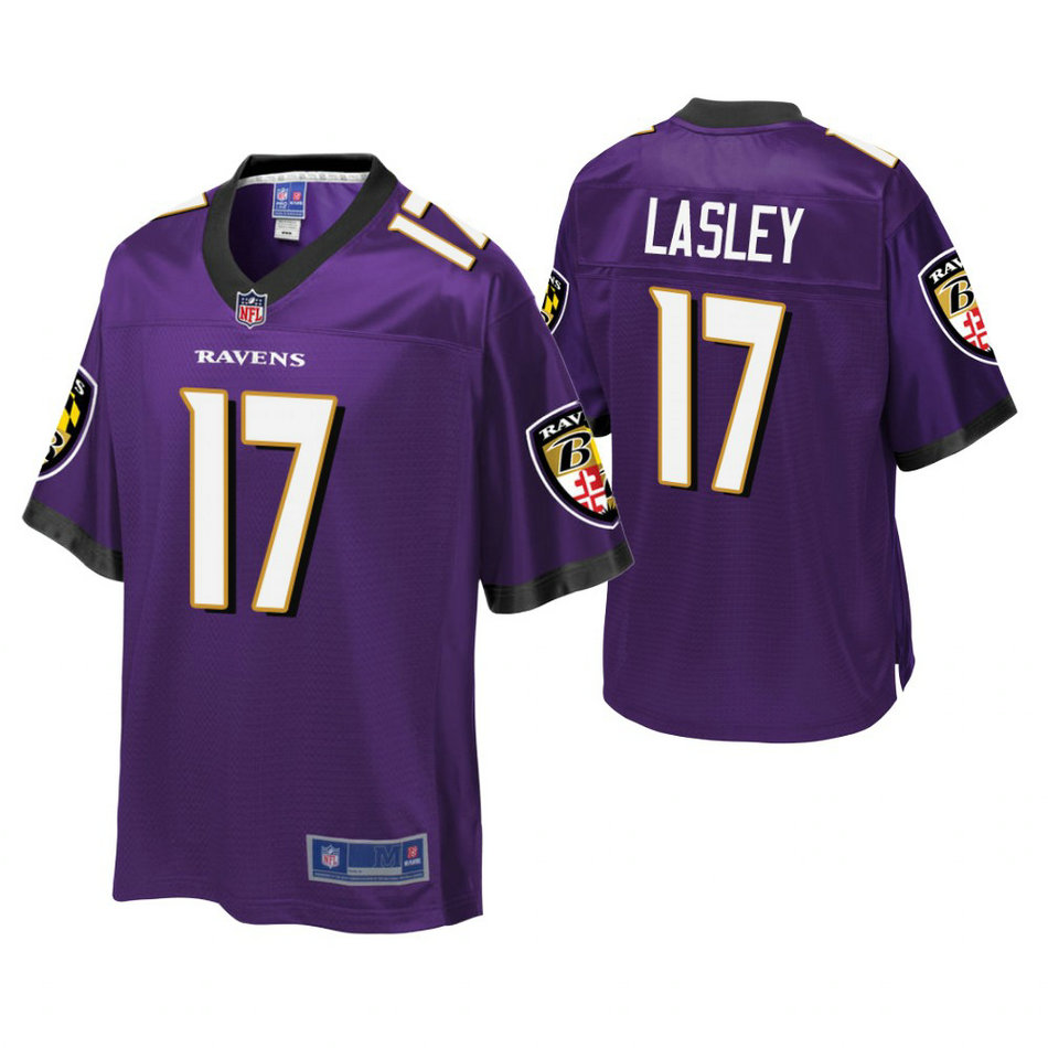 Youth Baltimore Ravens #17 Jordan Lasley Purple Player Pro Line Jersey